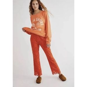 Free people Wild Laces Pull-On Crop Flare Pants Size XS